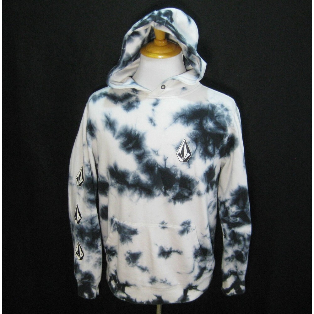 VOLCOM Men's (Size Medium) Blue & White Athletic Hoodie Hooded Sweatshirt